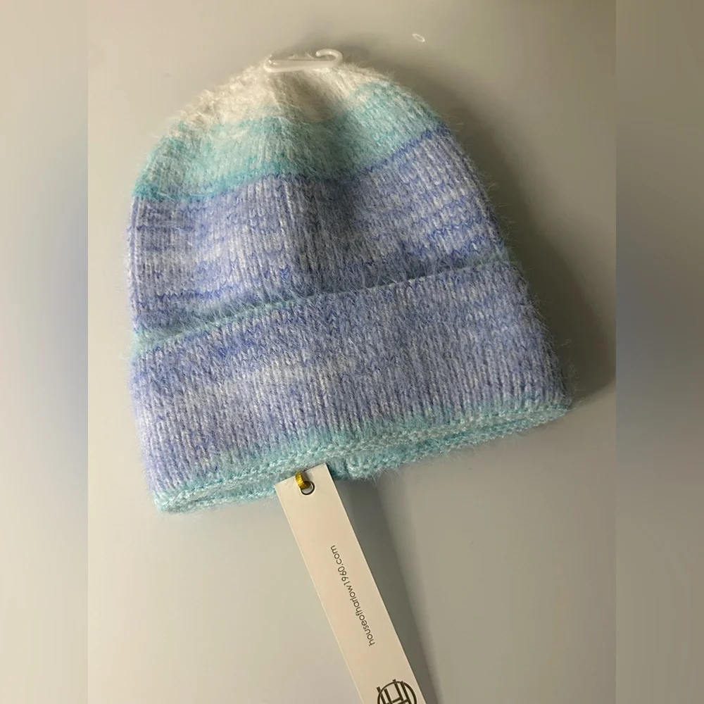 House of Harlow 1960 blue striped Wool Beanie hat